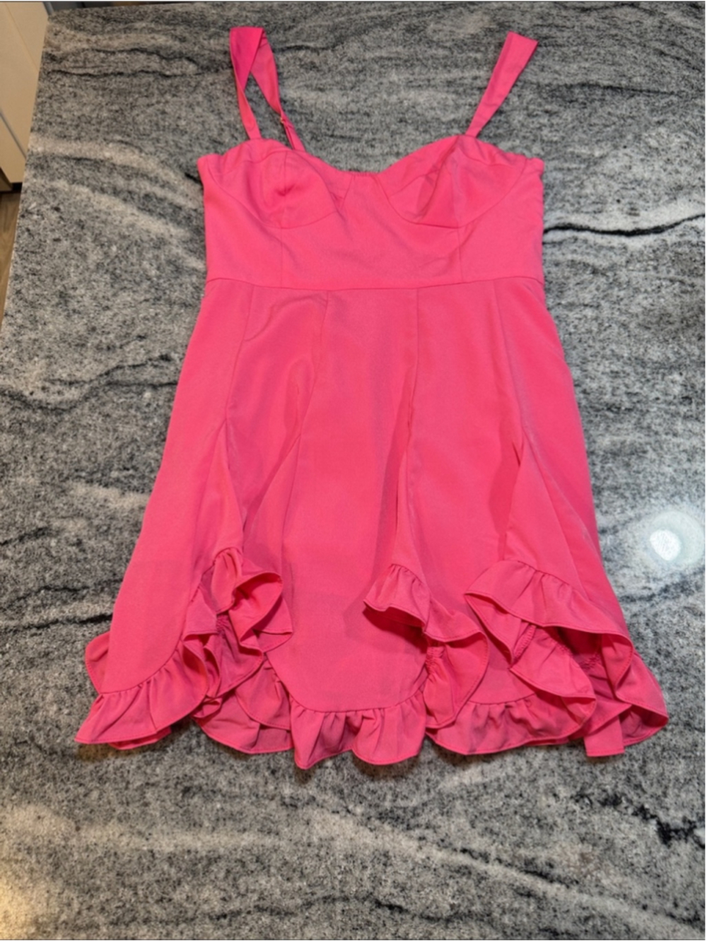 Hutch Pink Scallop Hem Fit and Flare Mini Dress - Picture 9 of 10